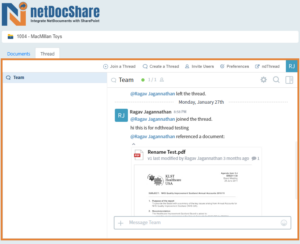 netDocShare helps to Add/Edit/Participate in NetDocuments ndThread Conversations