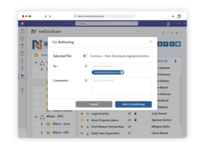 netDocShare Co-Authoring app Mockup