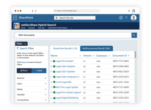 netDocShare Hybrid Search app Mockup