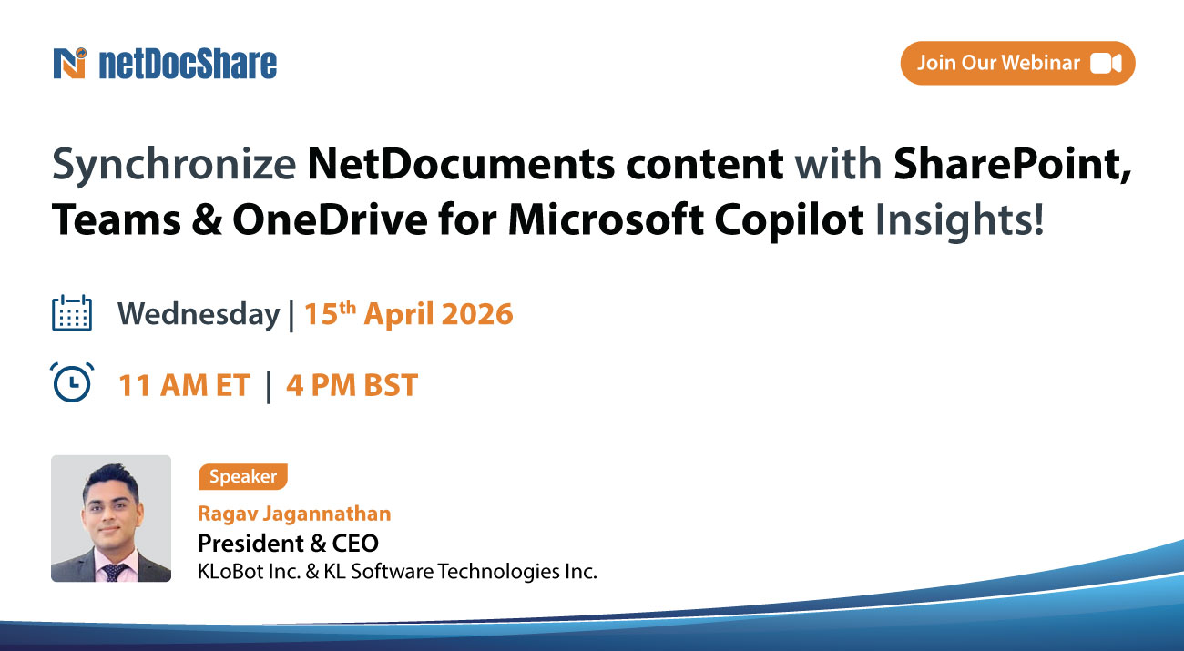 Synchronize NetDocuments content with SharePoint, Teams & OneDrive for Microsoft Copilot Insights!
