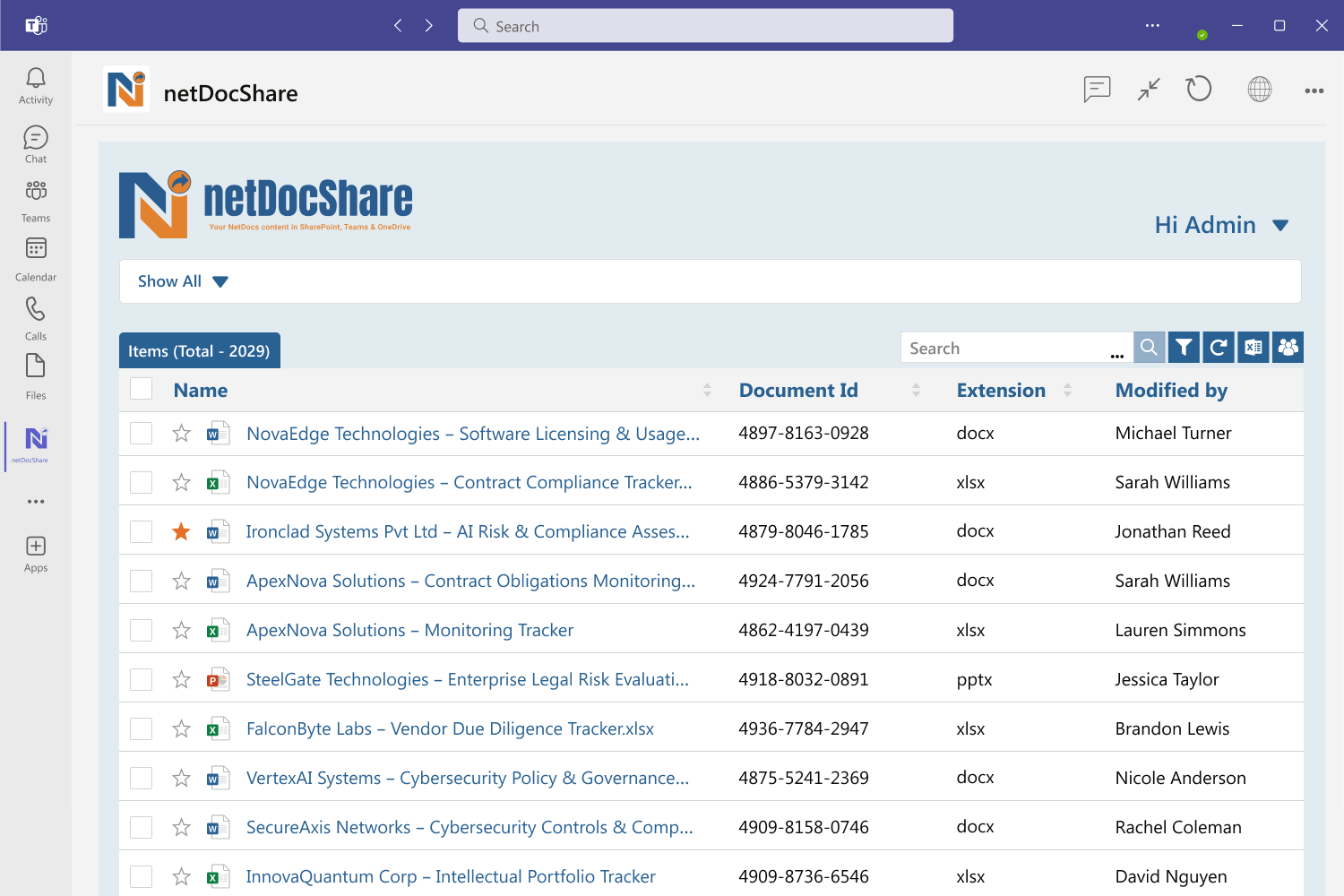 netDocShare Teams App