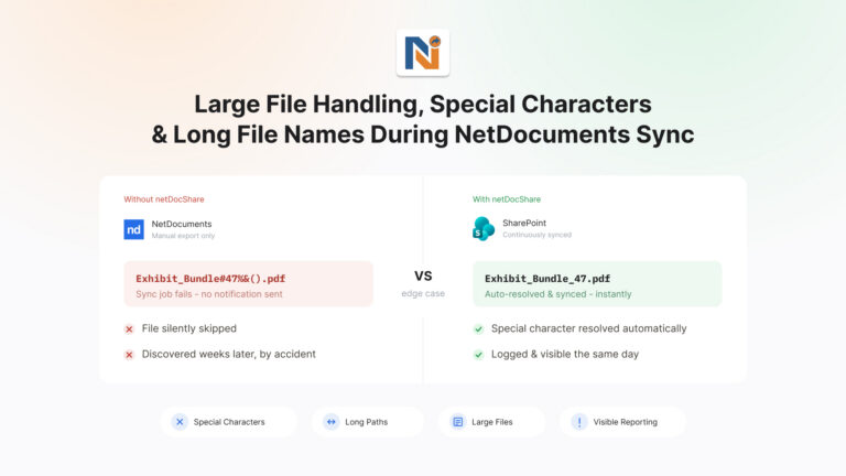 Large Files, Special Characters & Long File Names in NetDocuments Sync