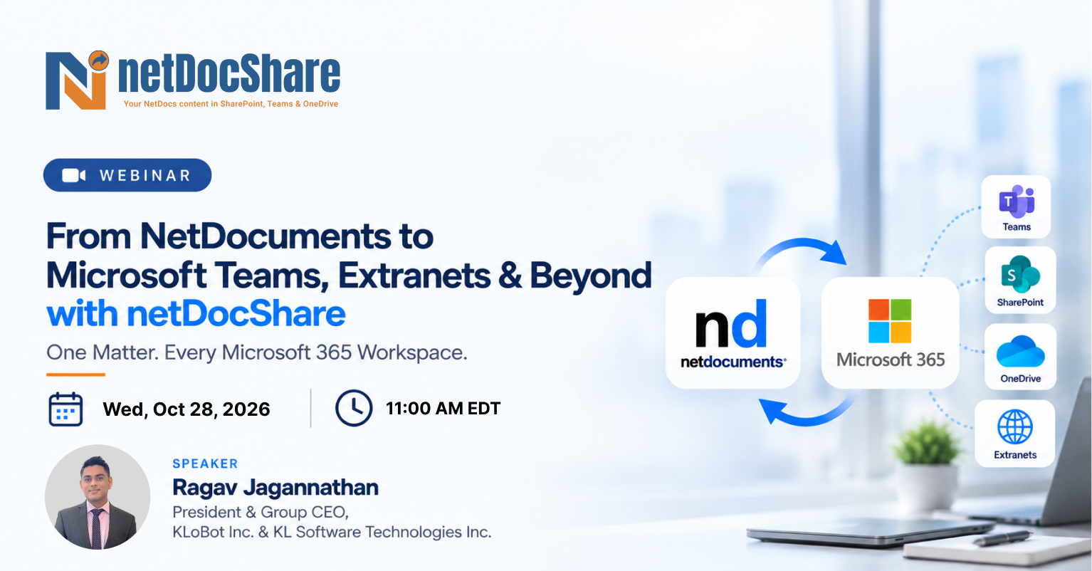 From NetDocuments to Microsoft Teams, Extranets & Beyond with netDocShare