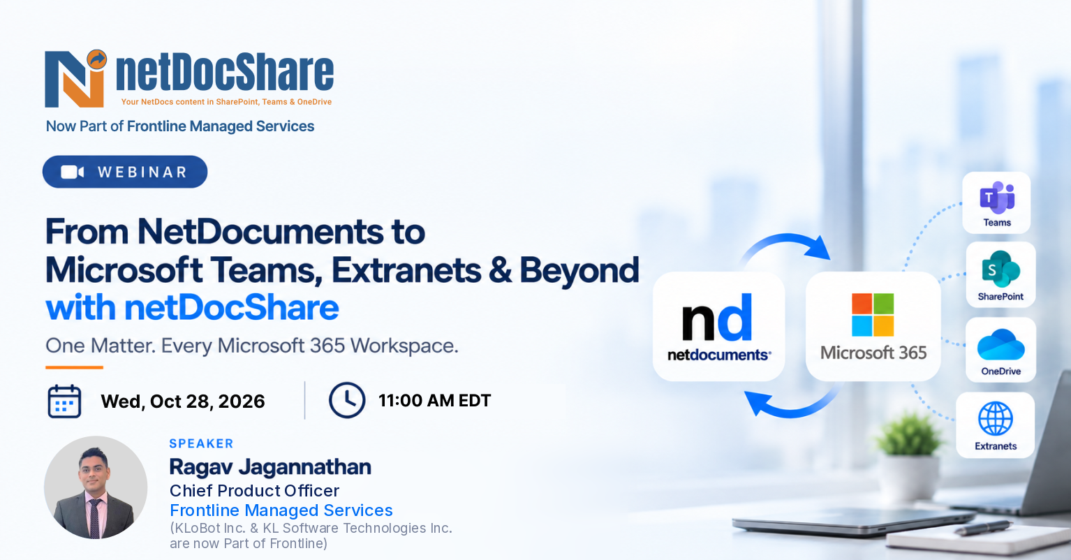 From NetDocuments to Microsoft Teams, Extranets & Beyond with netDocShare
